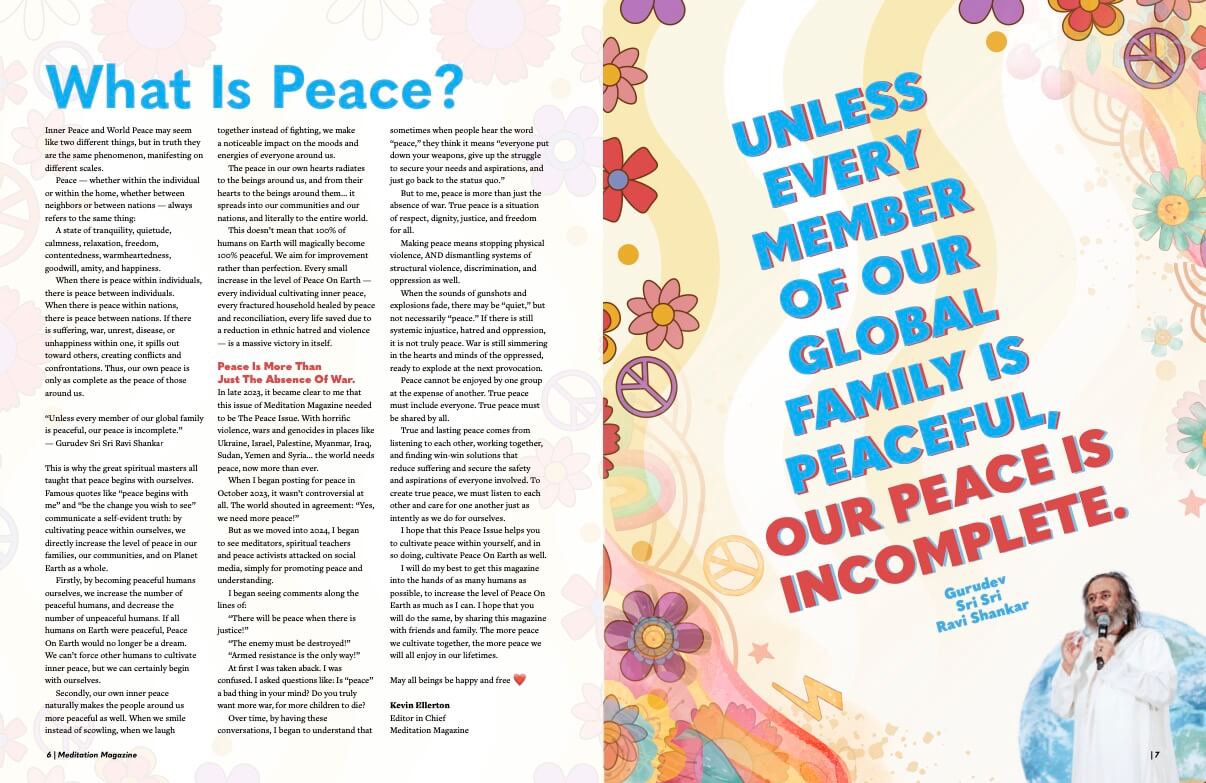 The Peace Issue Is Finally Here 🙌 - Meditation Magazine